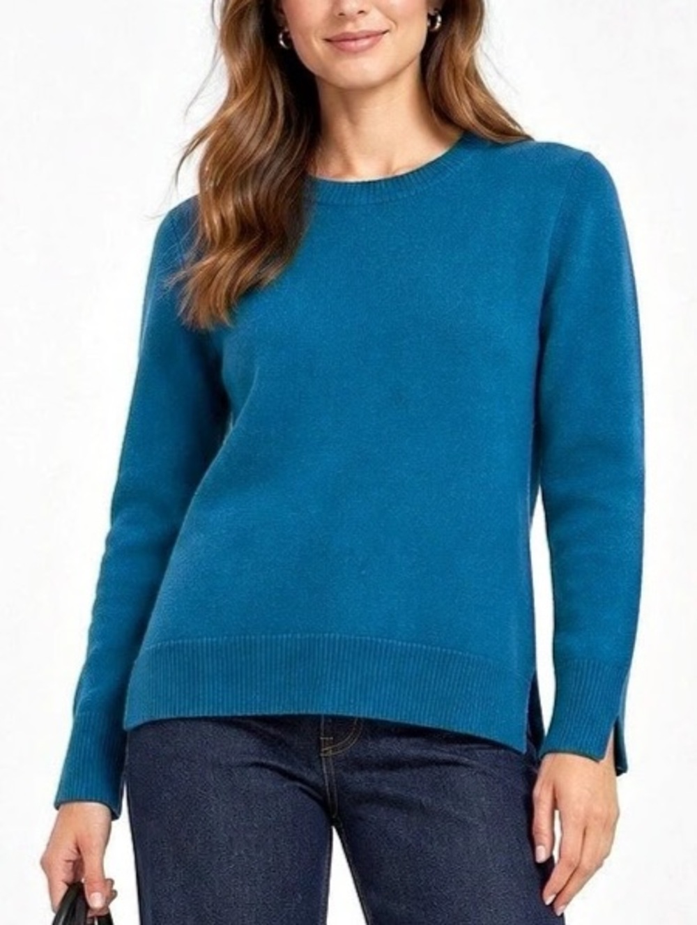 Halogen 100% Cashmere Teal Crewneck Sweater – Size Medium
